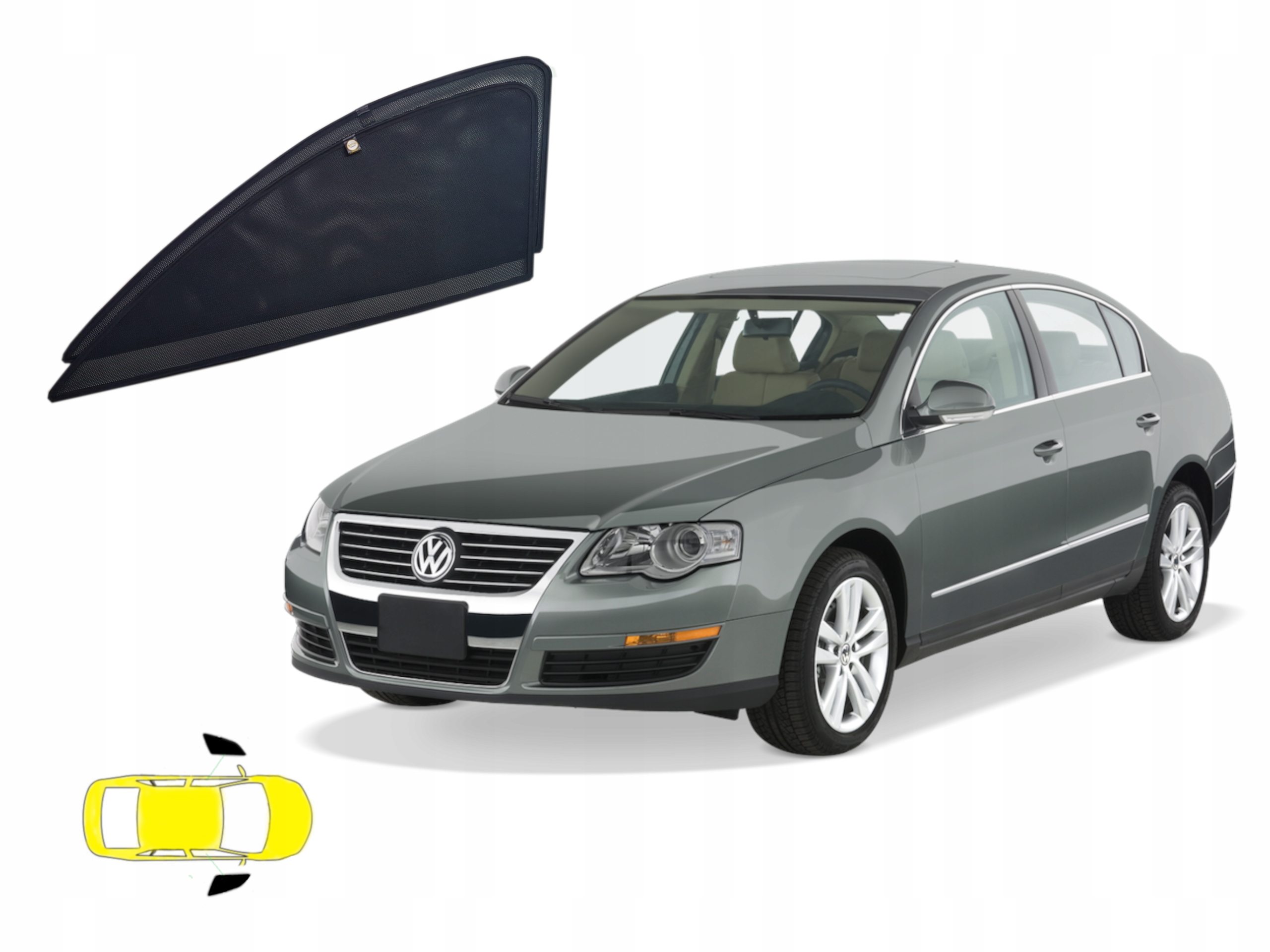 Krytky slunečních rolet pro přední dveře Vw Passat B6, B7