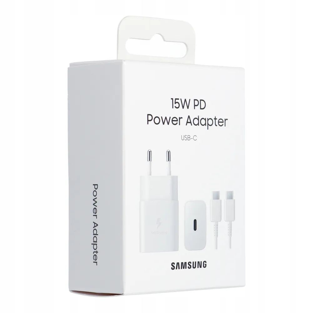 Telefonowa Szybka Ładowarka 15W USB Type-C Z Kablem Danych Biała — miniatura 9