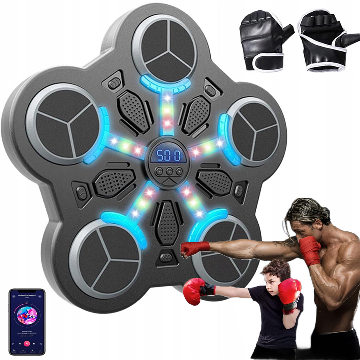 Hudební Boxovací Stroj V Tréninkové Boxerské Stěně Rukavice, Snadná Montáž