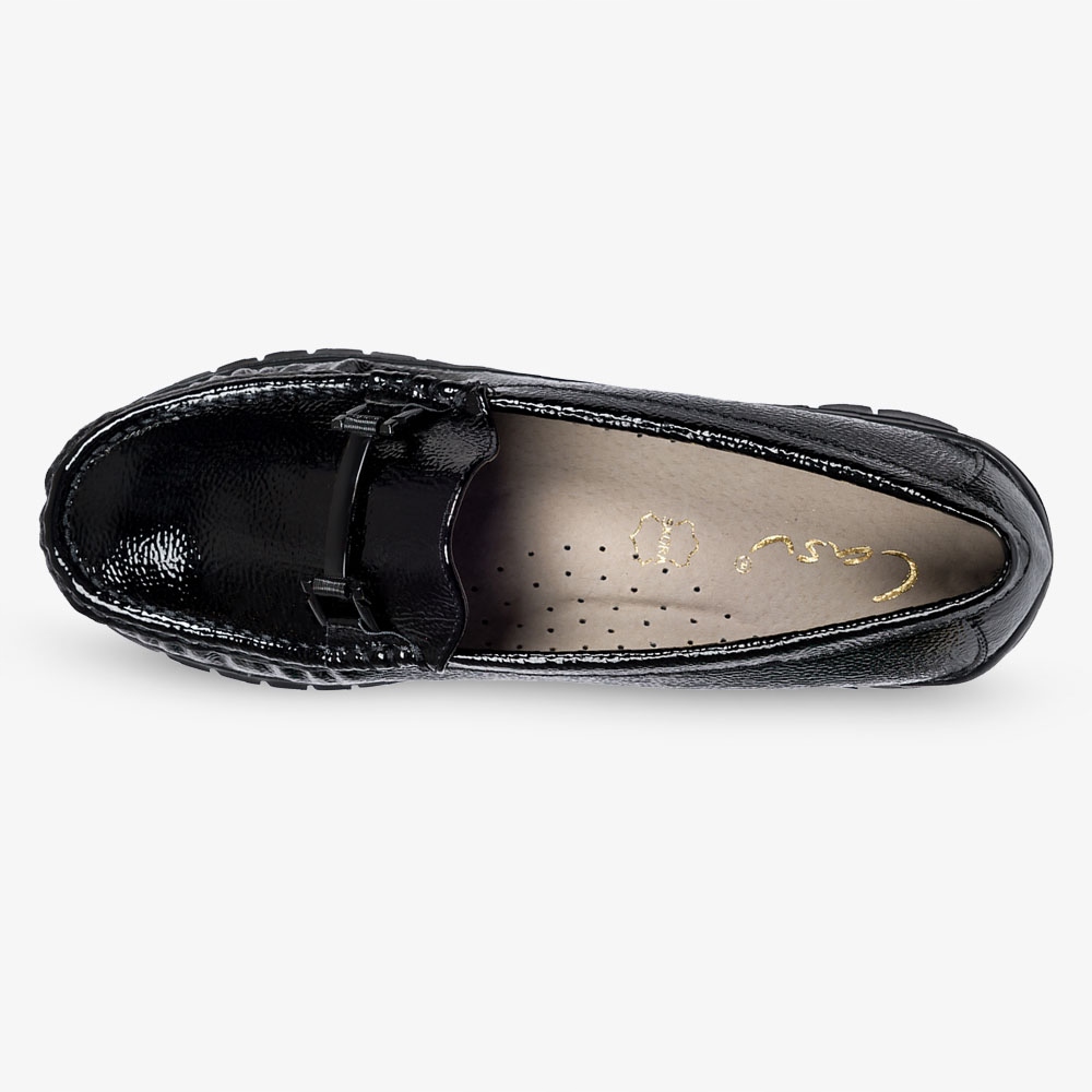 MOKASYNY LAKIEROWANE ZE SPRZĄCZKĄ WKŁADKA SKÓRA 37 Rozmiar 37