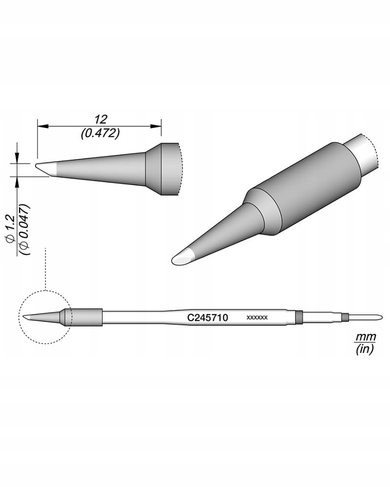 Grot stożkowy ścięty 1.2 mm JBC C245710