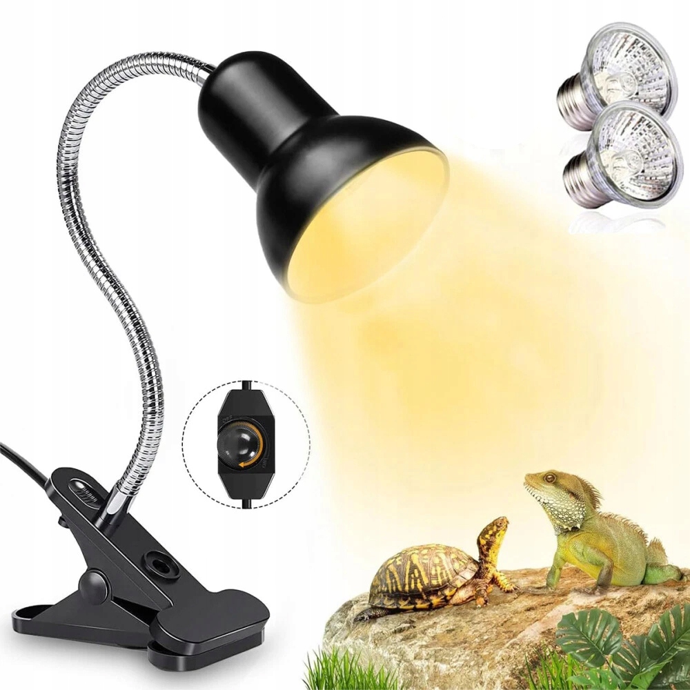Topná Lampa Pro Želvy S Nastavitelným Světlem, 2 Žárovkami E27 25W Uva Uvb