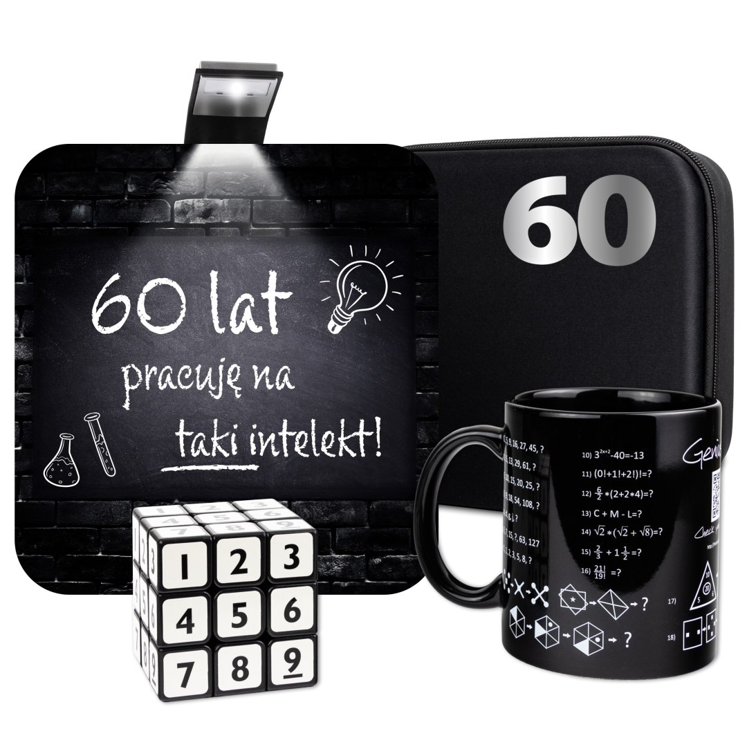 Zestaw Prezentowy dla Geniusza 60 urodziny śmieszny na 60-stkę