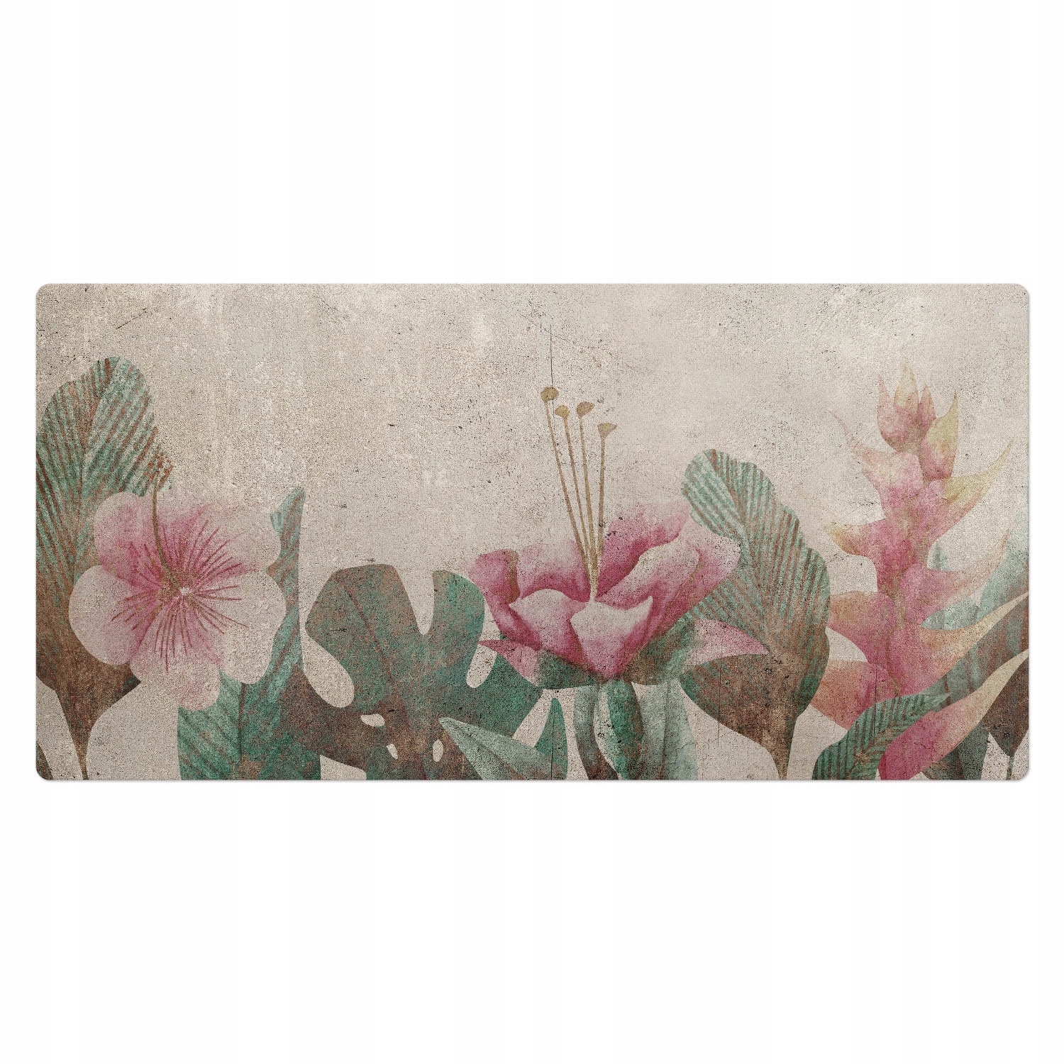 Ochranná podložka na psací stůl s potiskem Květinový vzor ve vintage stylu 100 x 50 cm