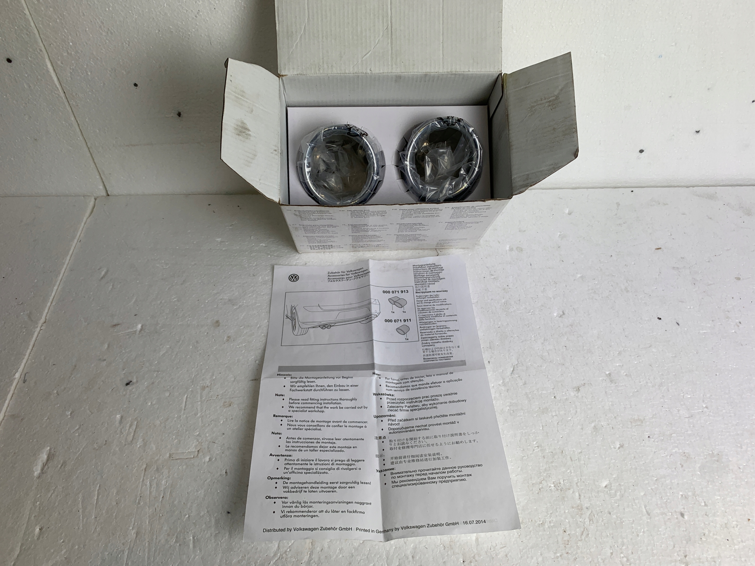 KONCOWKI RURY WYDECHU CHROM NEW BEETLE GOLF 7 60mm Manufacturer Volkswagen