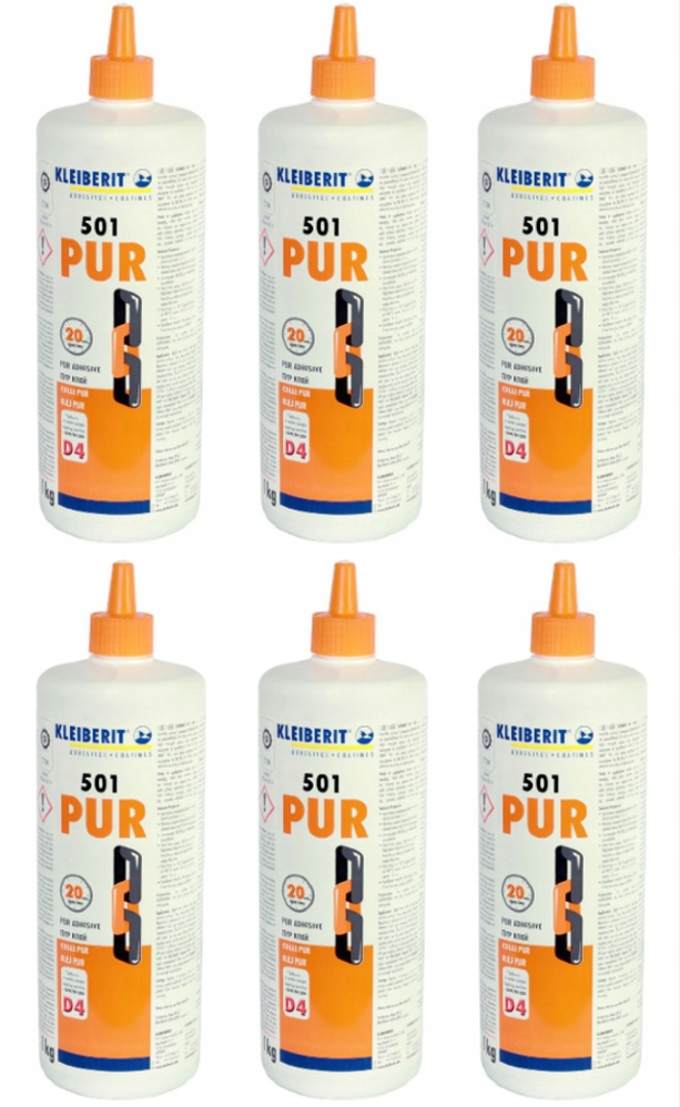 Klej Kleiberit 501 Pur (D4) 1 kg Klej Do Drewna Poliuretanowy -zestaw 6 szt