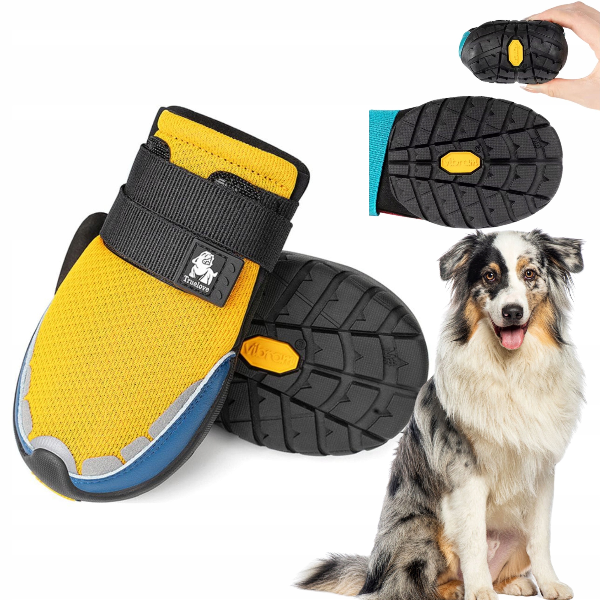 Levně Boty Pro Psa Truelove On Track Podrážka Vibram L (2 ks) 7,0 cm Žluté