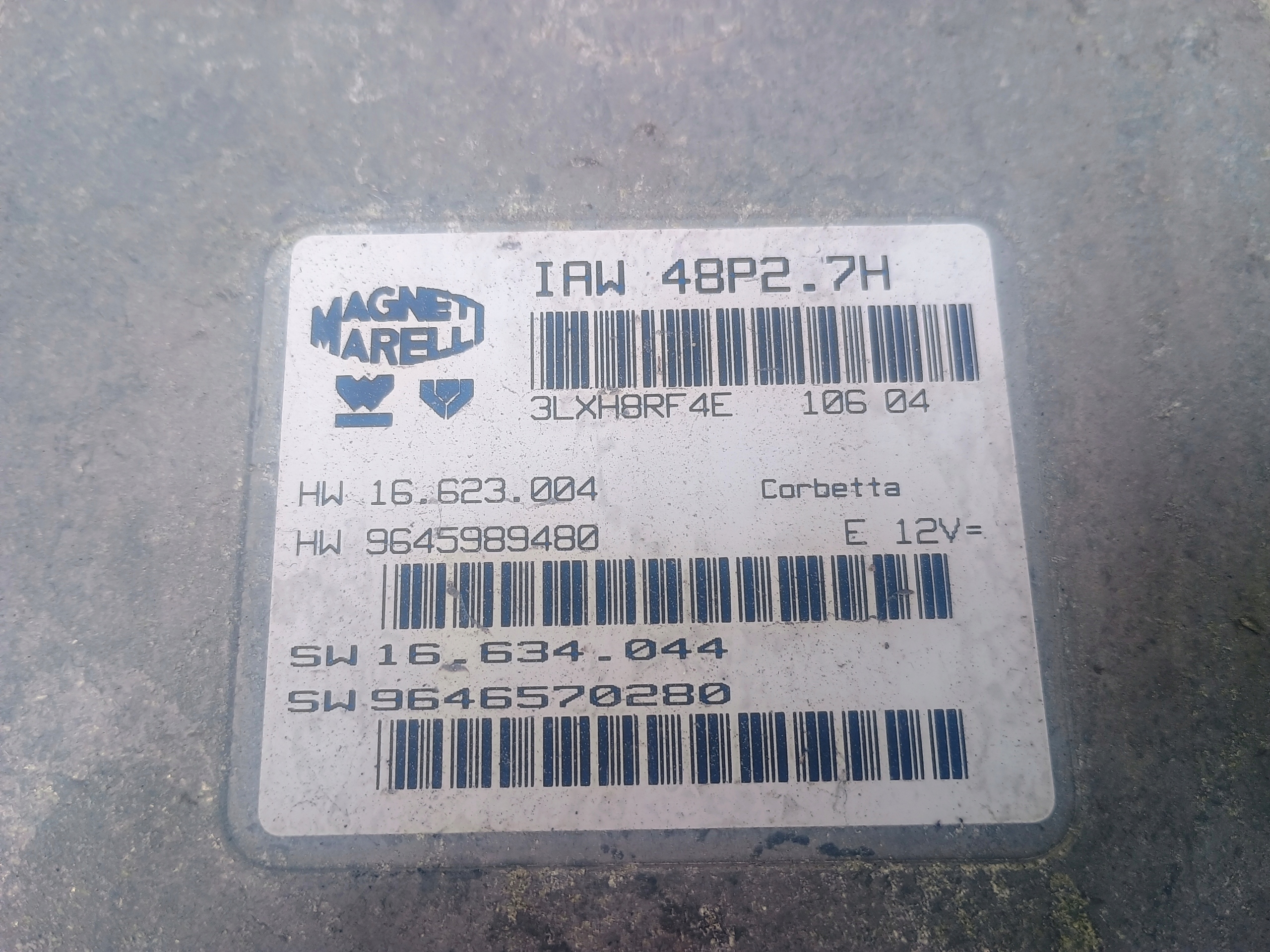 control unit of the engine IAW48P27H CITROEN C2