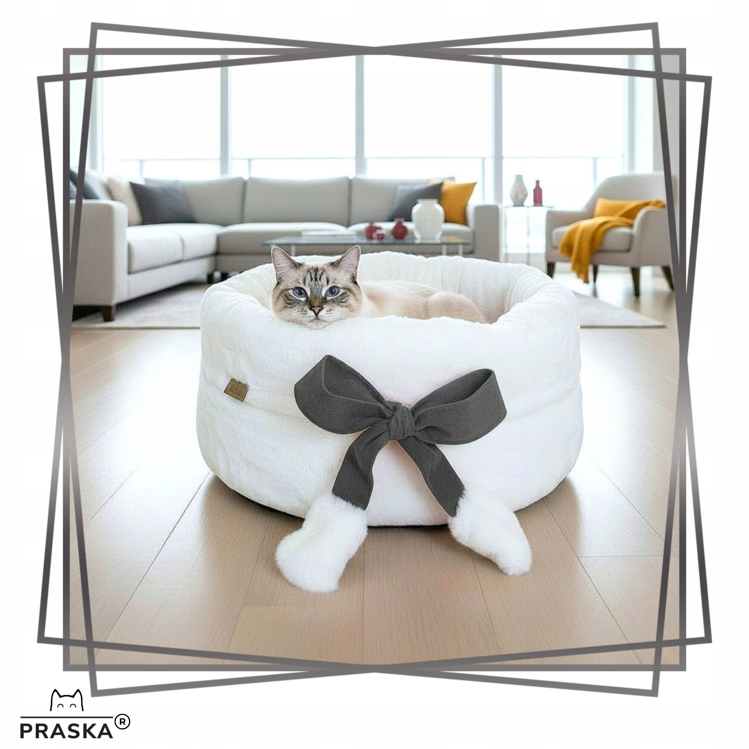 Levně Pražské Pelíšek pro pro kočky psa Bell Gift s zvonečkem 40 cm Grey