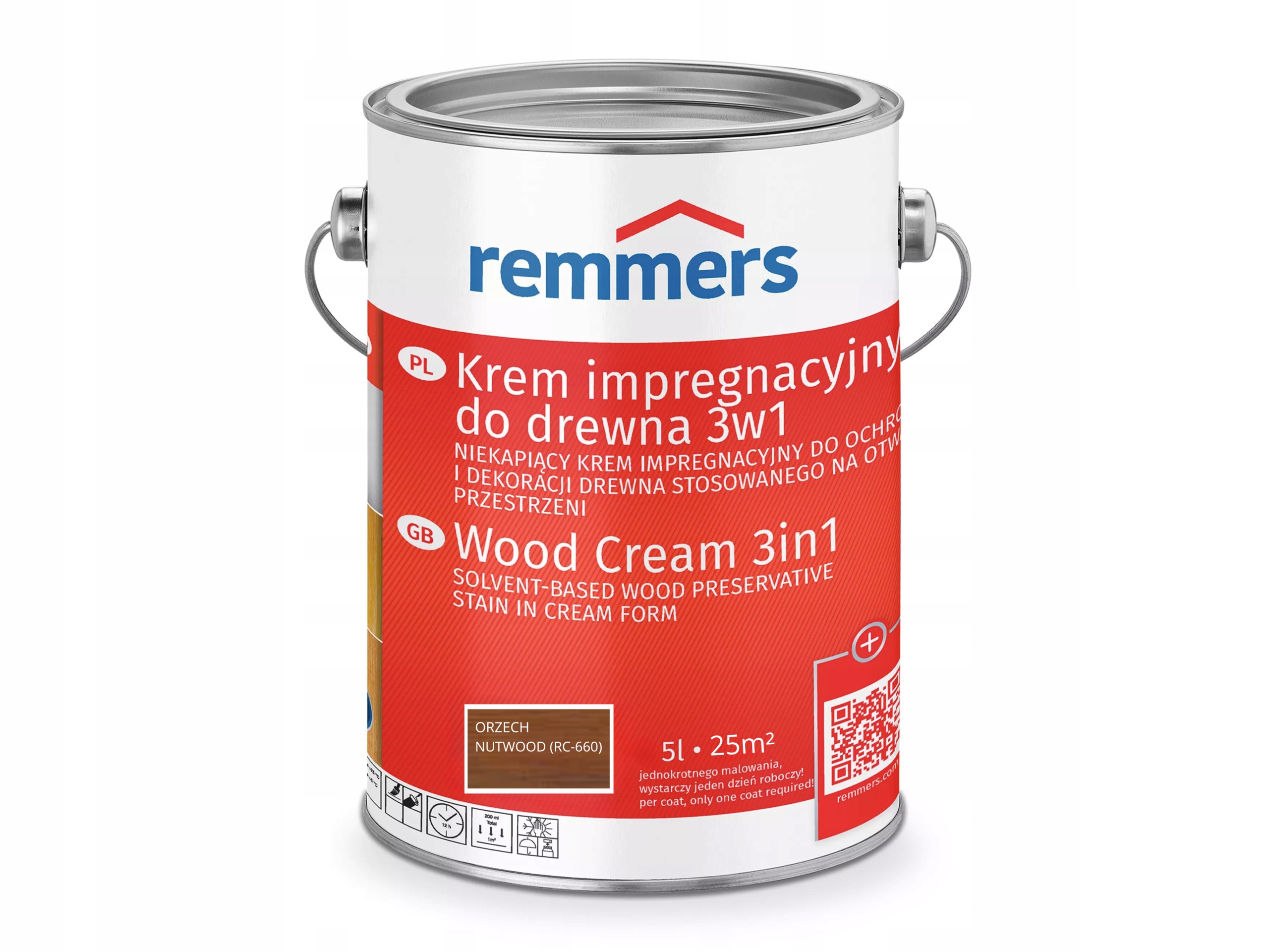 Remmers Krem Impregnacyjny do drewna 3w1 Orzech 5L