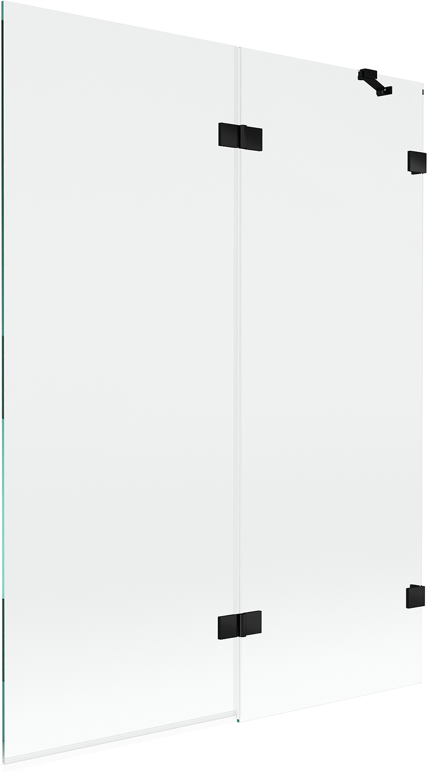 Mexen Lunar vanová zástěna dvoukřídlá pravá 130 x 150 cm, průhledná, černá