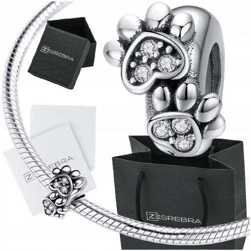

Charms łapka srebro 925 Stoper Łapa Psa zawieszka