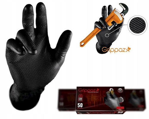 

Grippaz rękawice nitrylowe M czarne 50szt