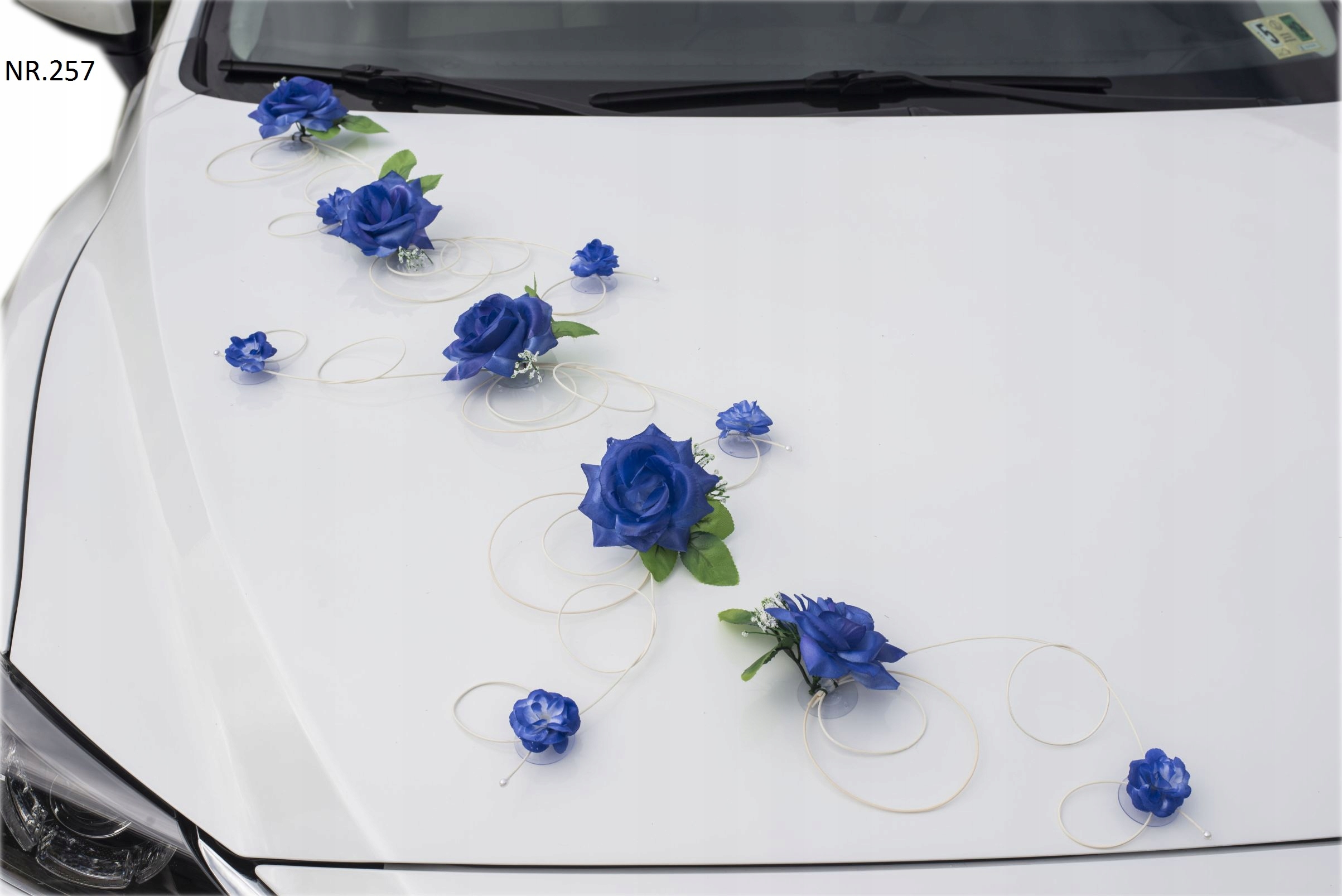 Dekoracja samochodu CHABROWA ozdoba na auto ślub