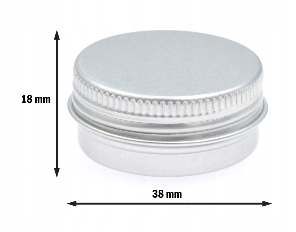 10x słoiczek puszka aluminiowa mini pojemnik 15ml 38x18mm Marka bez marki