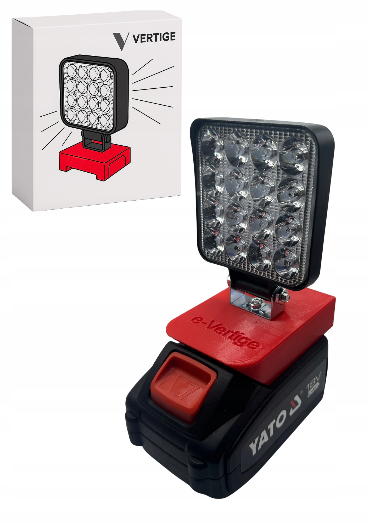 Lampa Robocza Led V Vertige halogen na akumulator do Yato 18V 48 W