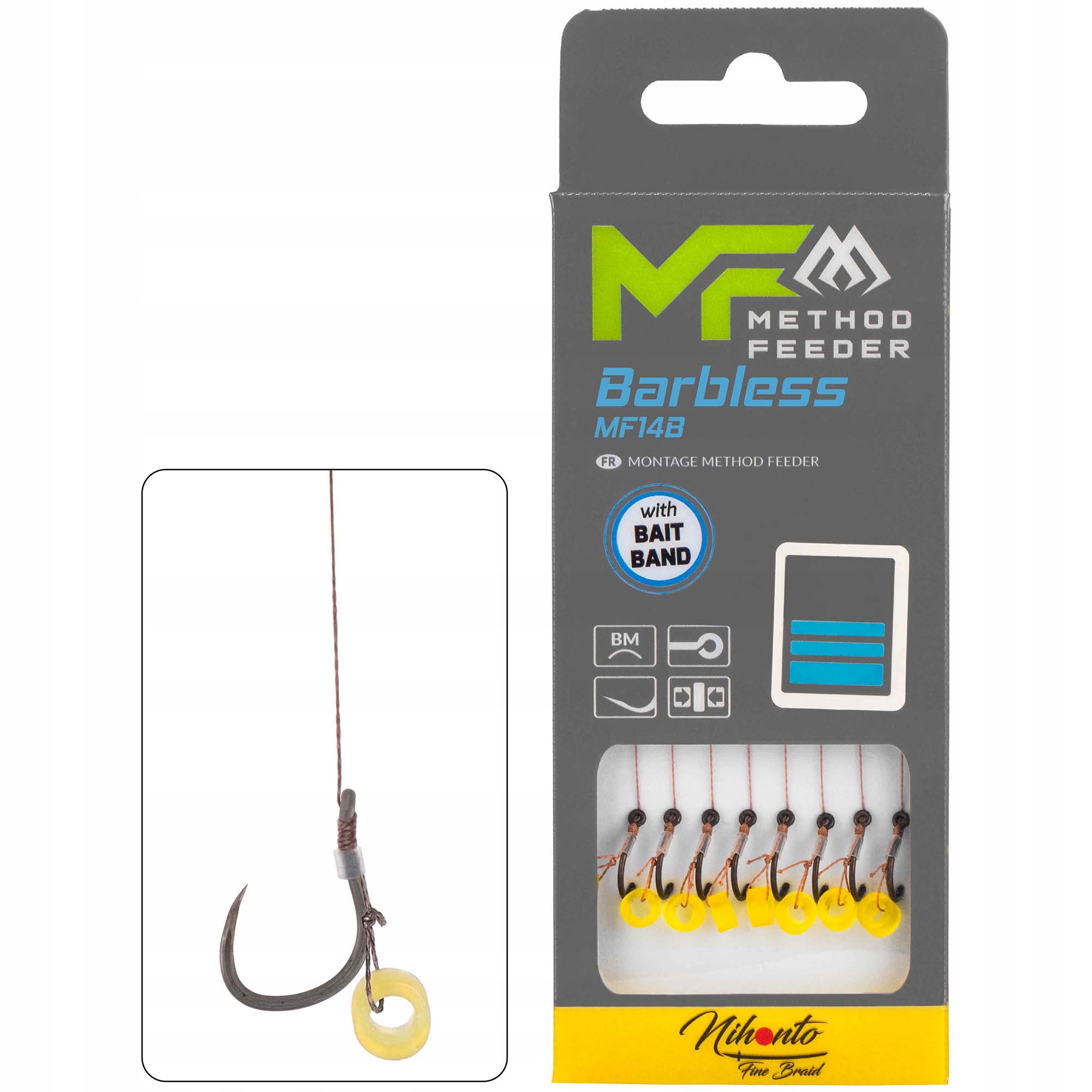 Przypony Mikado Mf Mf14 Z Gumką Hak Bez Zadziora Nr 6 Plecionka 0.16mm 10cm