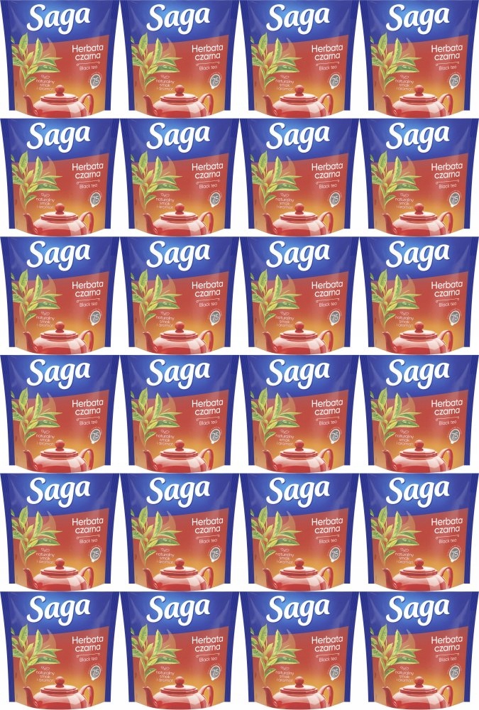 Herbata czarna w torebkach Saga 75 torebek x24