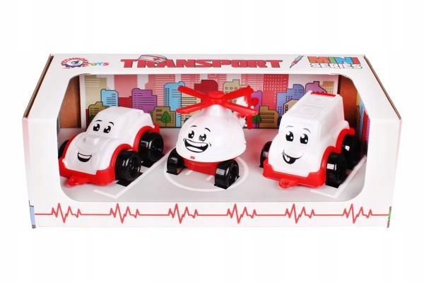 ZESTAW MINI AUTA RATUNKOWE TRANSPORT 3 SZT 5811 TECHNOK