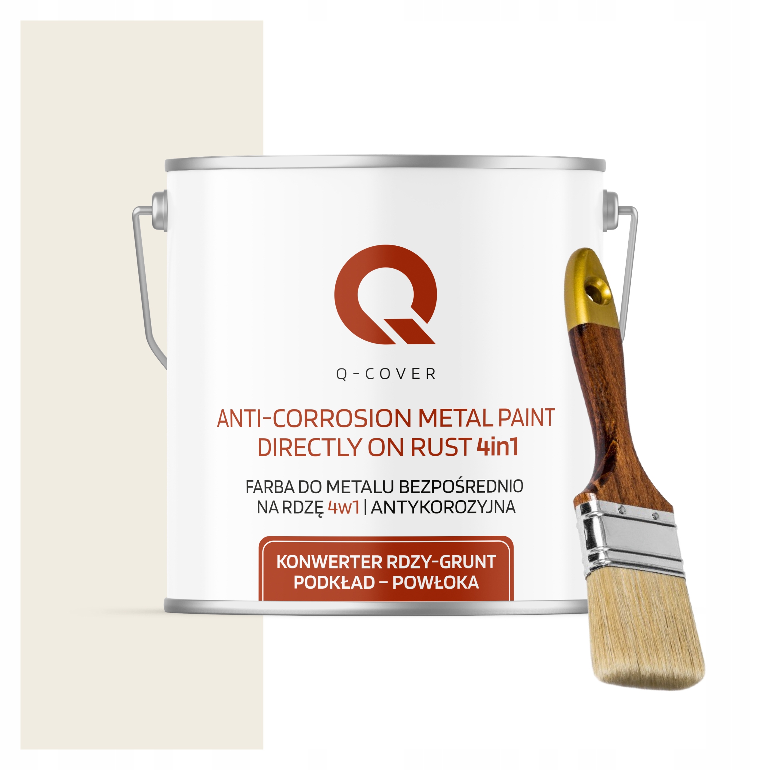 Farba na kov Antikorózna 5L Satén Farba Biela Alpská Štetec