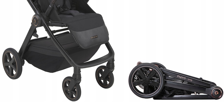 Espiro Only Way wózek spacerowy 307 Graphite Anthracite Kolor czarny Odcienie szarości i srebra