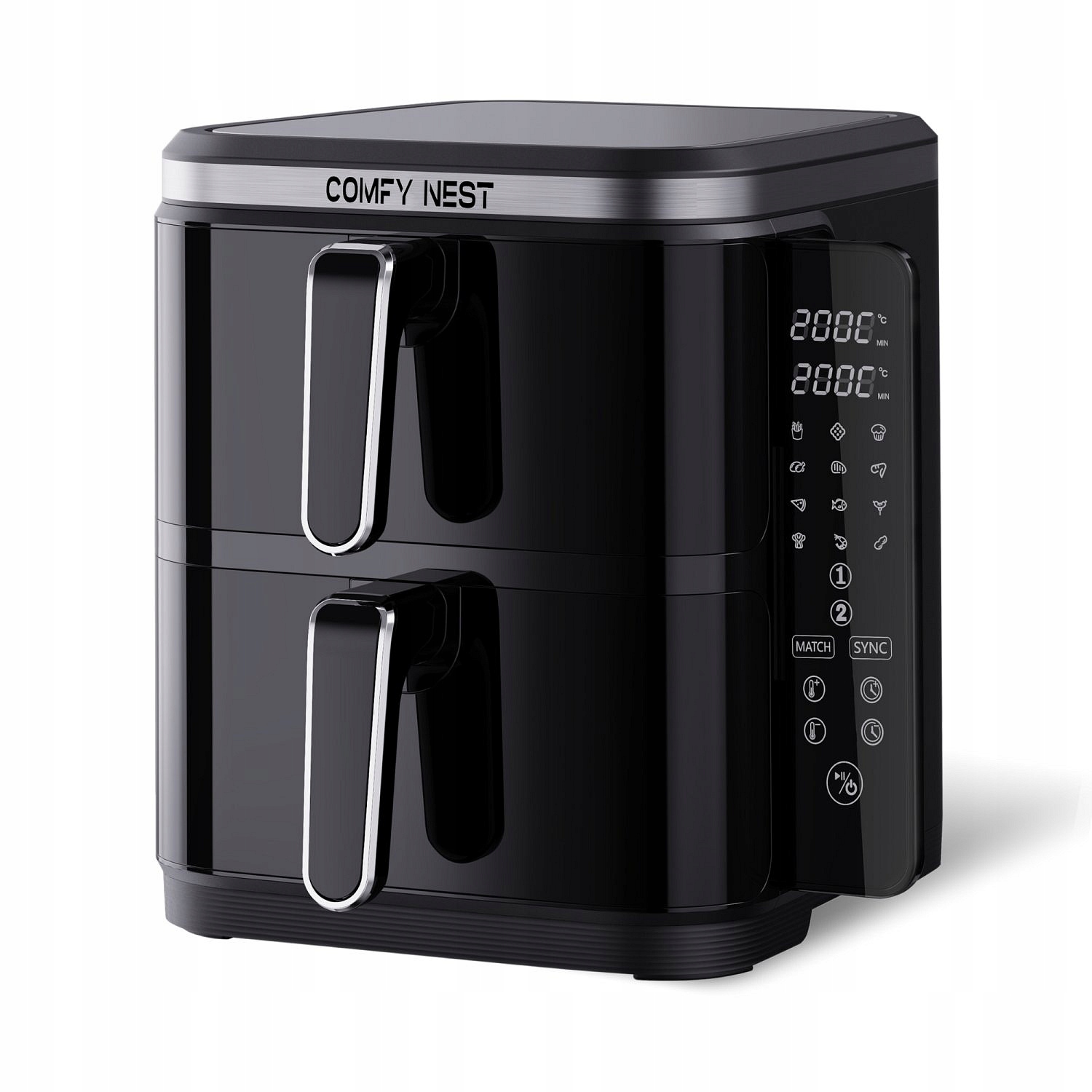 Comfy Nest CN-06177: 2800W Dvoubarevný Horkovzdušný Fritéza s Digitálním Sk