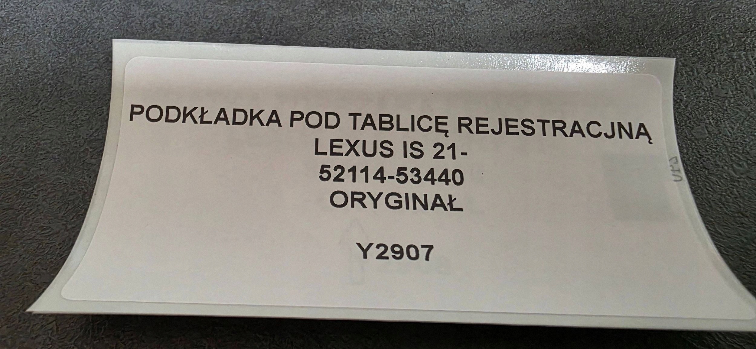 pad below TABLICE registration LEXUS IS 21- original 52114-53440