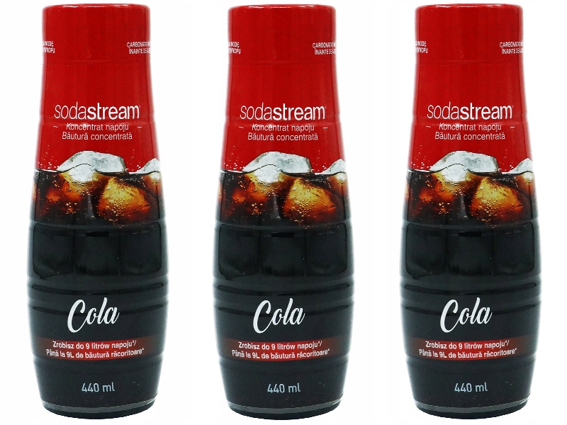 3x SYROP SODASTREAM KONCENTRAT COLA CLASSIC DO SATURATORA 9L NAPOJU z 440ml Marka SodaStream