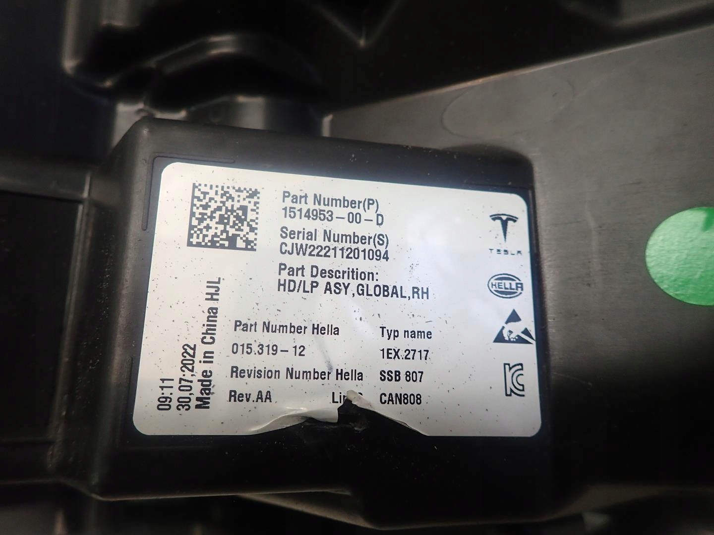 light front right TESLA 3 LIFT 2020- FULL LED