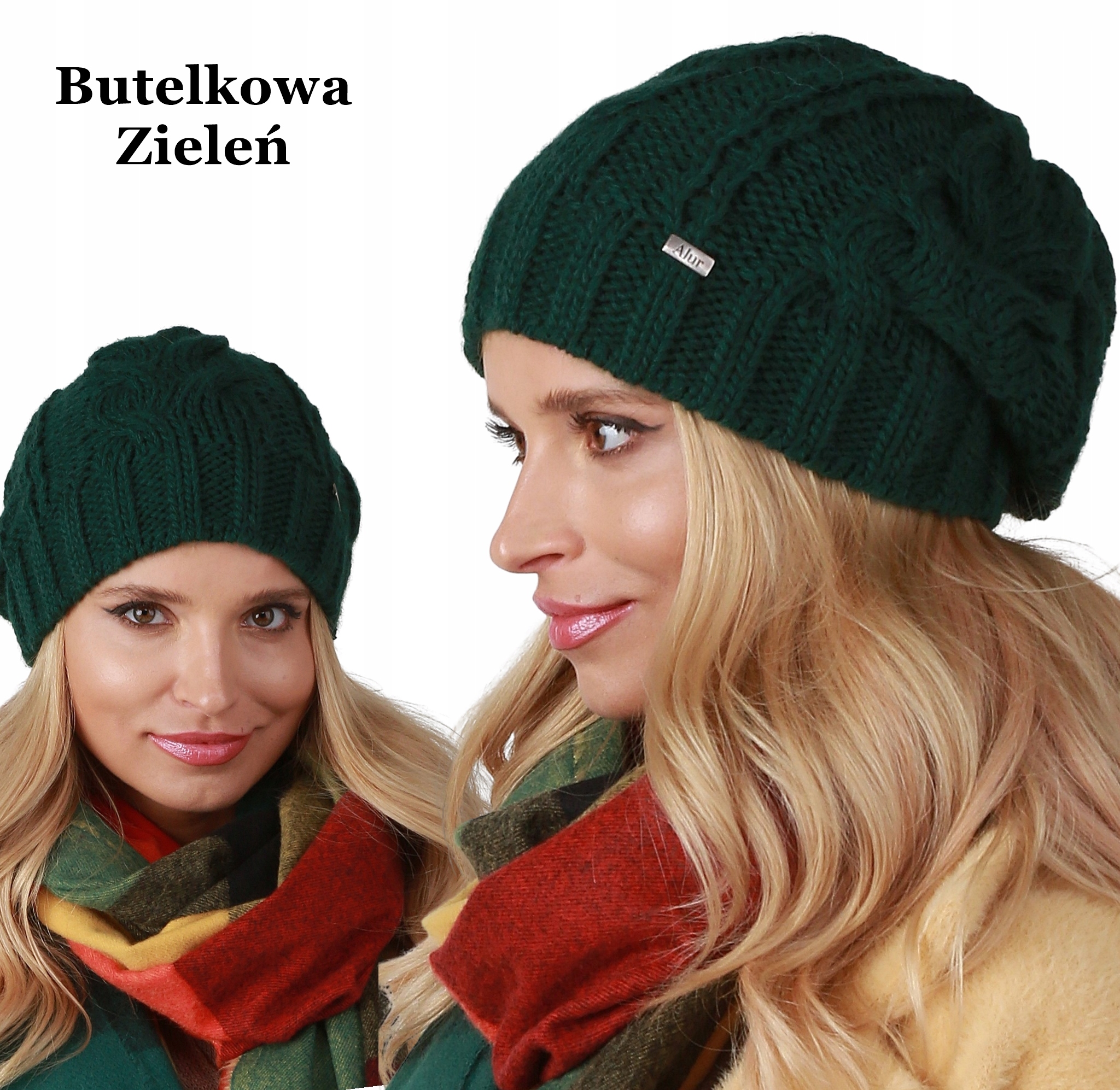 POLSKA Czapka DAMSKA DZIANA smerfetka KOLORY - A4 Rodzaj beanie