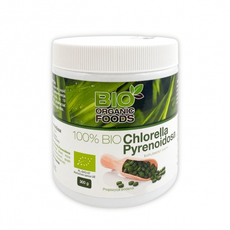 100% Bio Chlorella Pyrenoidosa, 300 gram Oczyszczanie, Odchudzanie