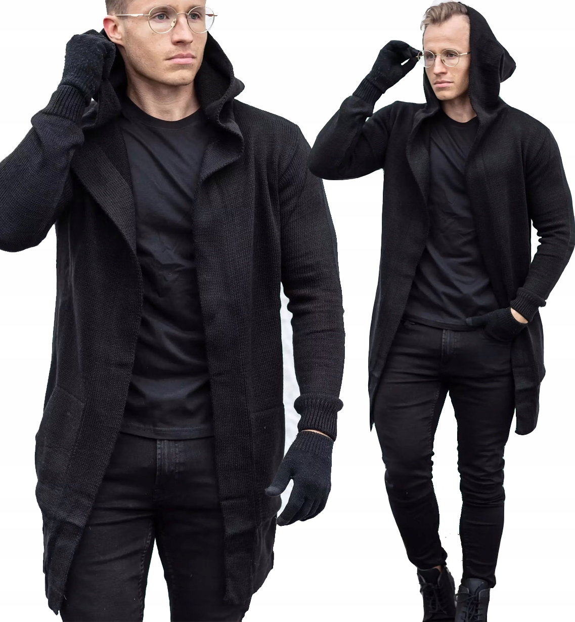 Svetr s kapucí Přehoz s příměsí vlny Teplý