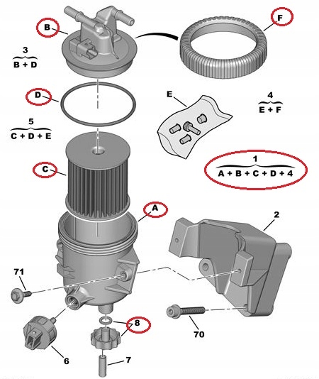фильтр Топлива корпус peugeot Expert PARTNER 2.0