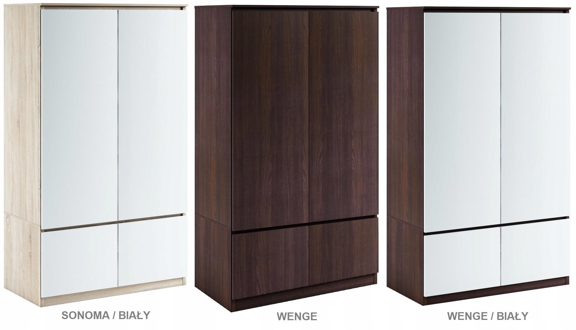 064-067 SZAFA B4d 81x55x205 - WOTAN / CZARNY Kolekcja 064