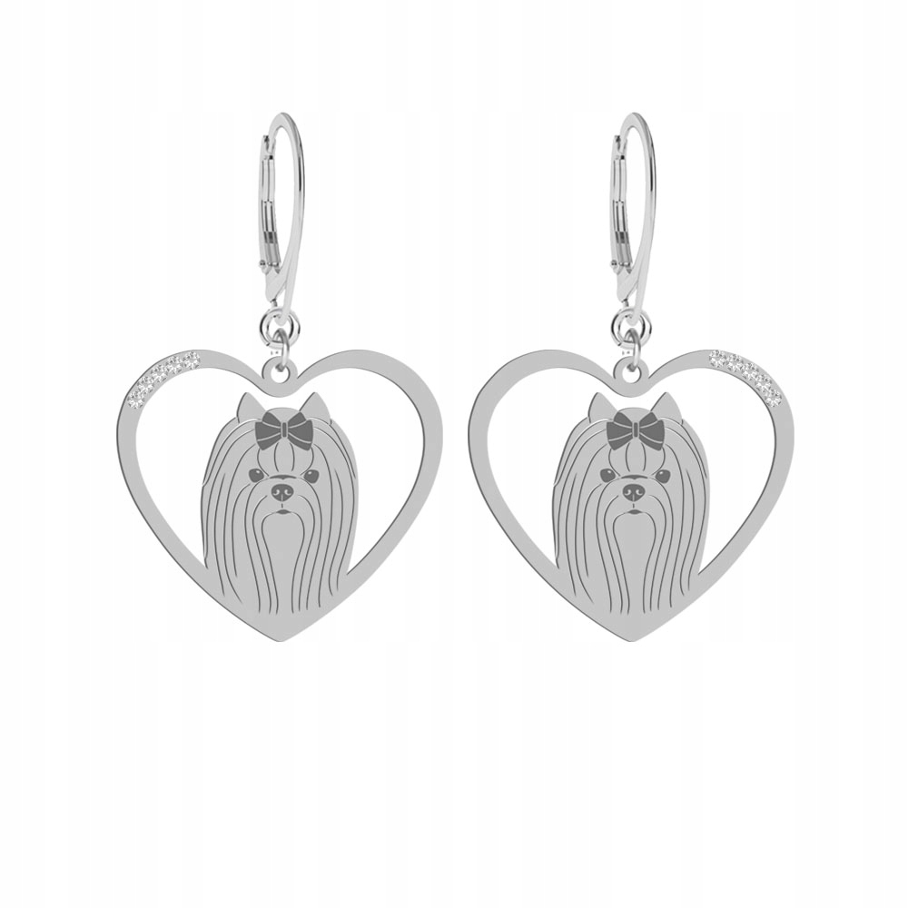 Stříbrné Náušnice Yorkshire Terrier 925 Šperky Dárek Gravírování Bonus