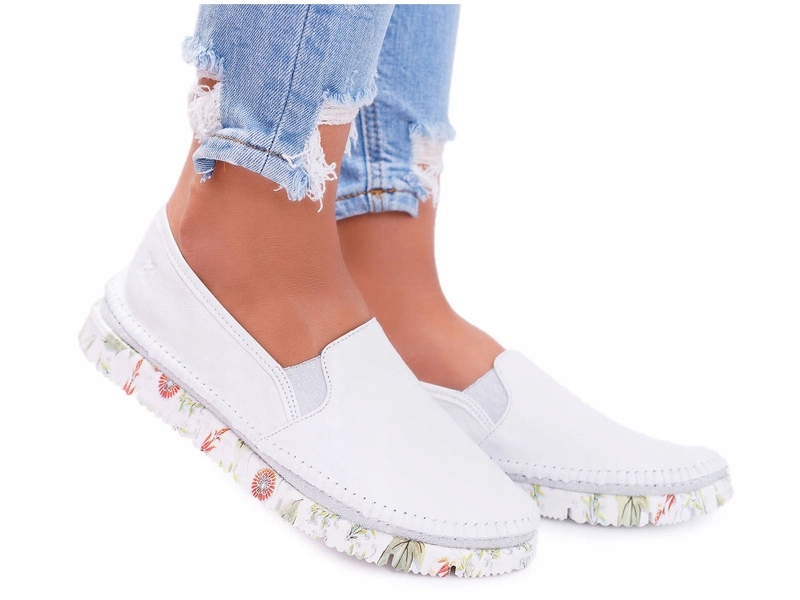 Bílé Nazouvací Polobotky Z Maciejka Kůže 03512-11 37