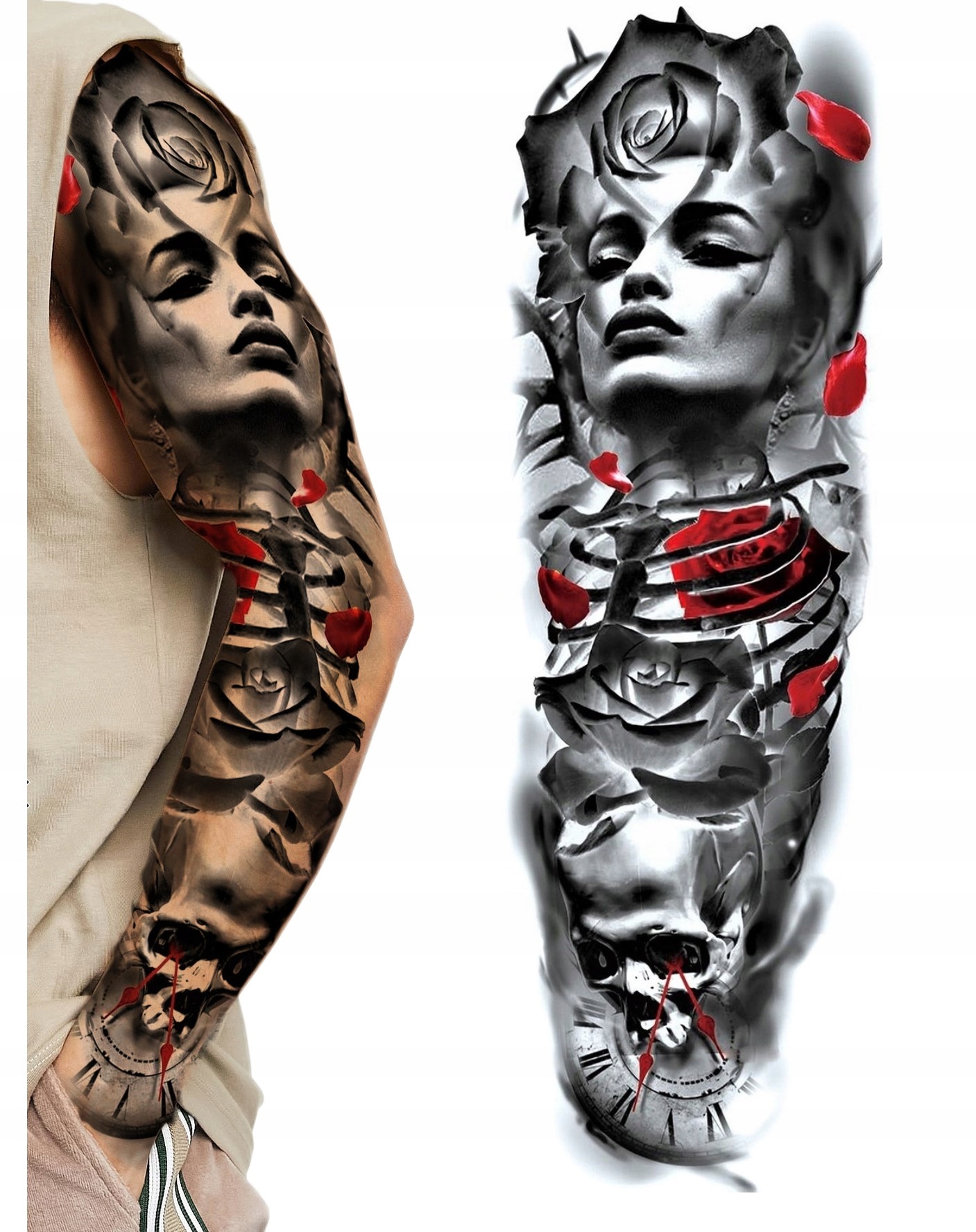 

Tatuaż Zmywalny tymczasowy Rękaw piękna kobieta