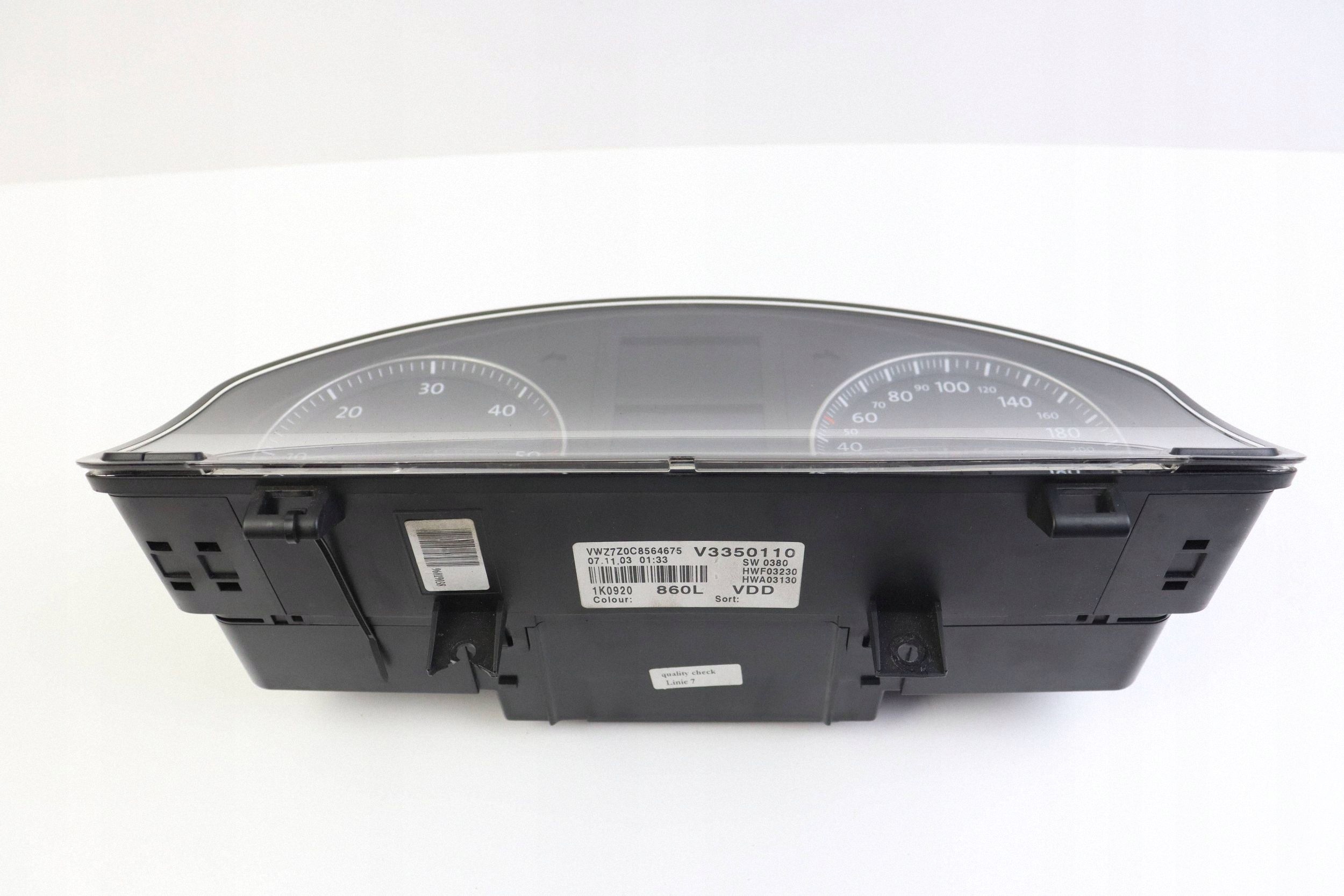 VW GOLF V dials dials PREDKOSCIOMIERZ DIESEL 1K0920860L EUROPA