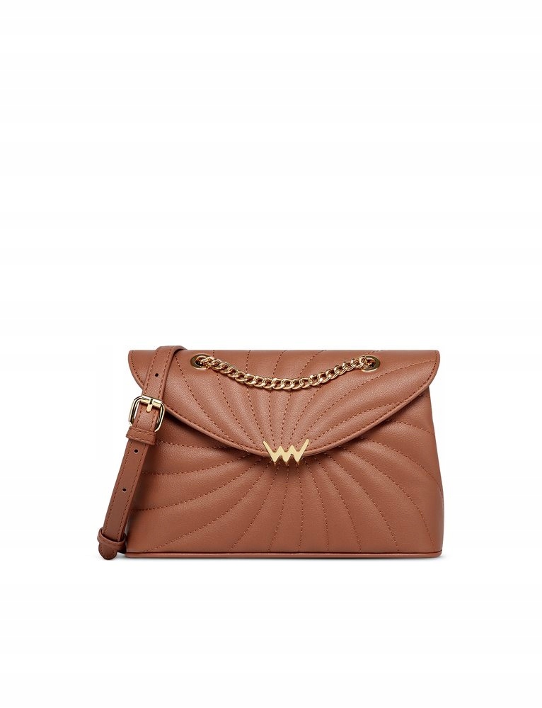 Kabelka crossbody Vuch Allia Mocha prošívaná hnědá koženka