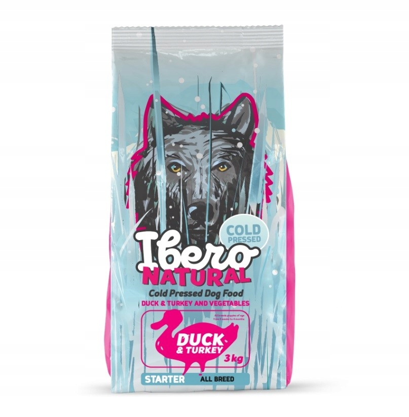 Levně Ibero Cold Starter&Puppy Duck&Turkey All Breed 3kg krmivo lisované za studena