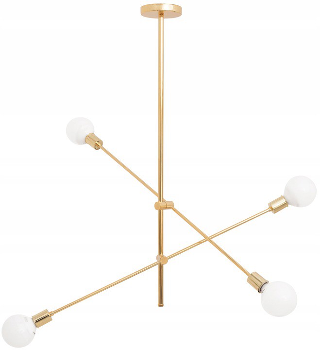 Závesná stropná lampa zlatá moderná dvojramenná 85 cm do obývačky a jedálne