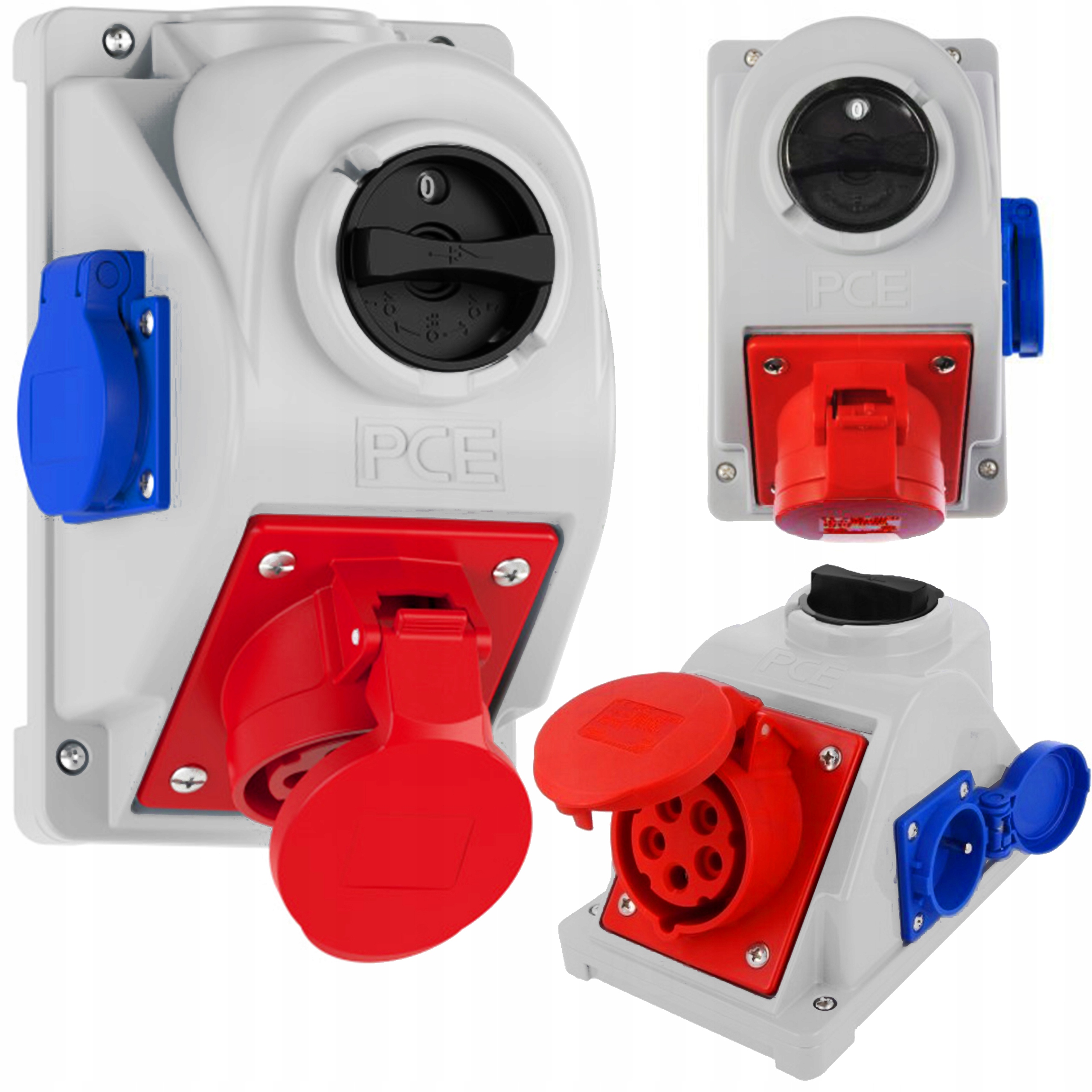 Stavební rozvaděč pevná zásuvka Silový vypínač Combo-pol 16A 5P