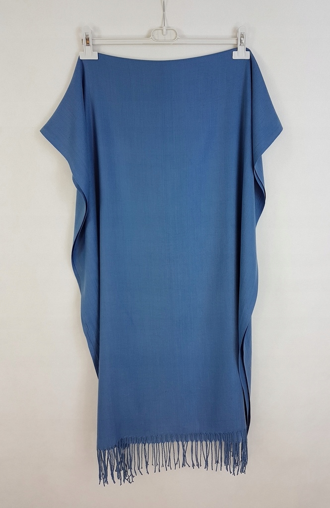 121 Elegancki SZAL NIEBIESKI DŻINSOWY CASHMERE Kolor niebieski