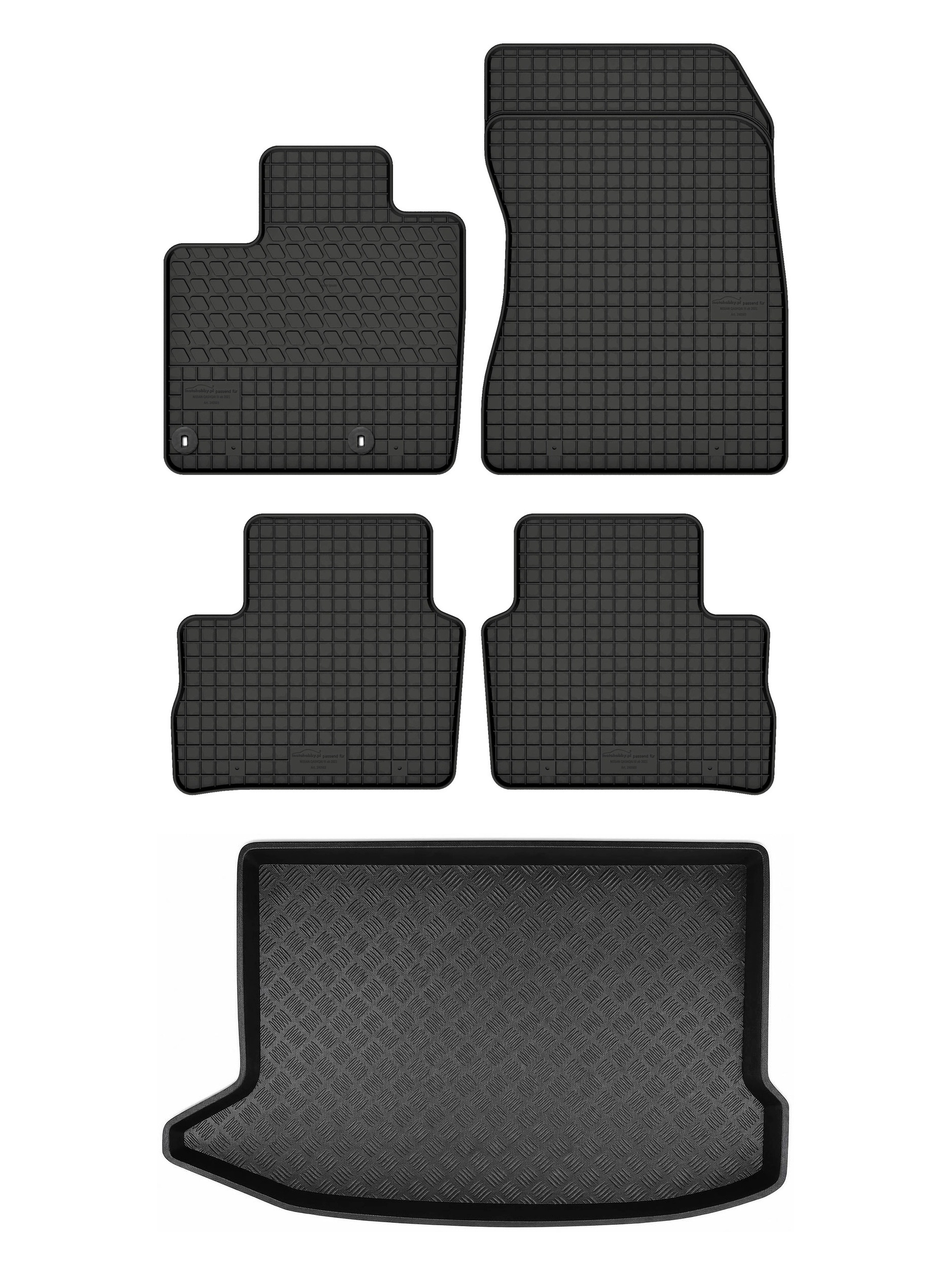 Gumové rohože SolidTread rohožka do batožinového priestoru pre Hyundai Kona I 2018 – 5 ks