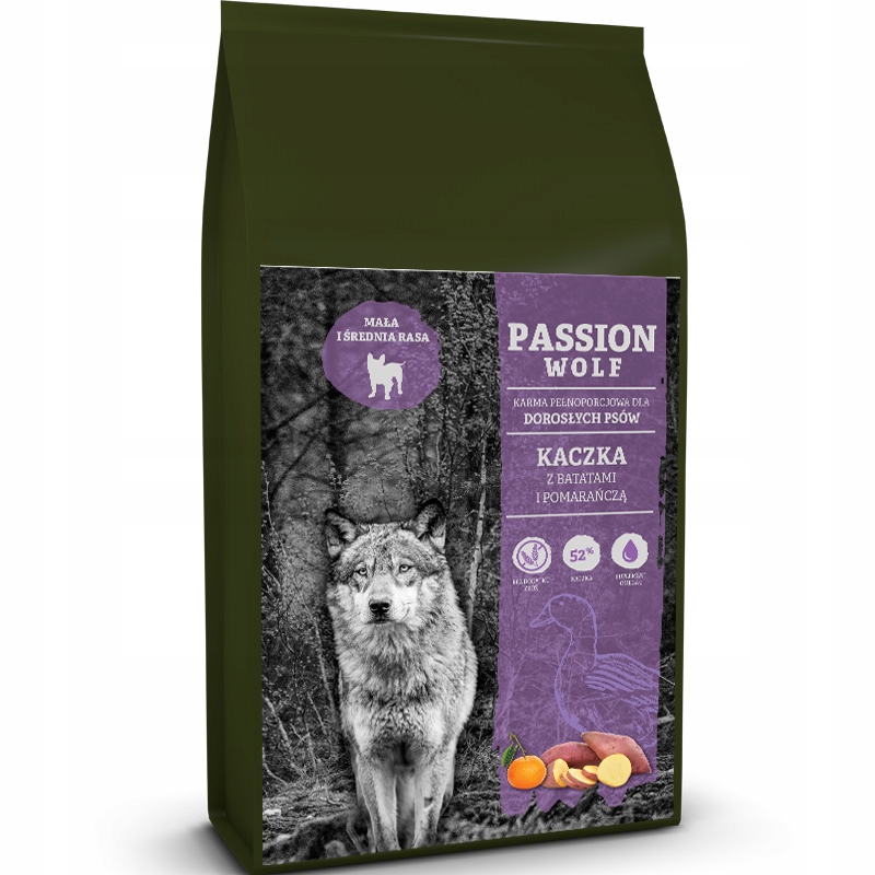 Passion Wolf Adult Small Medium Kaczka z Batatami i Pomarańczą 6kg