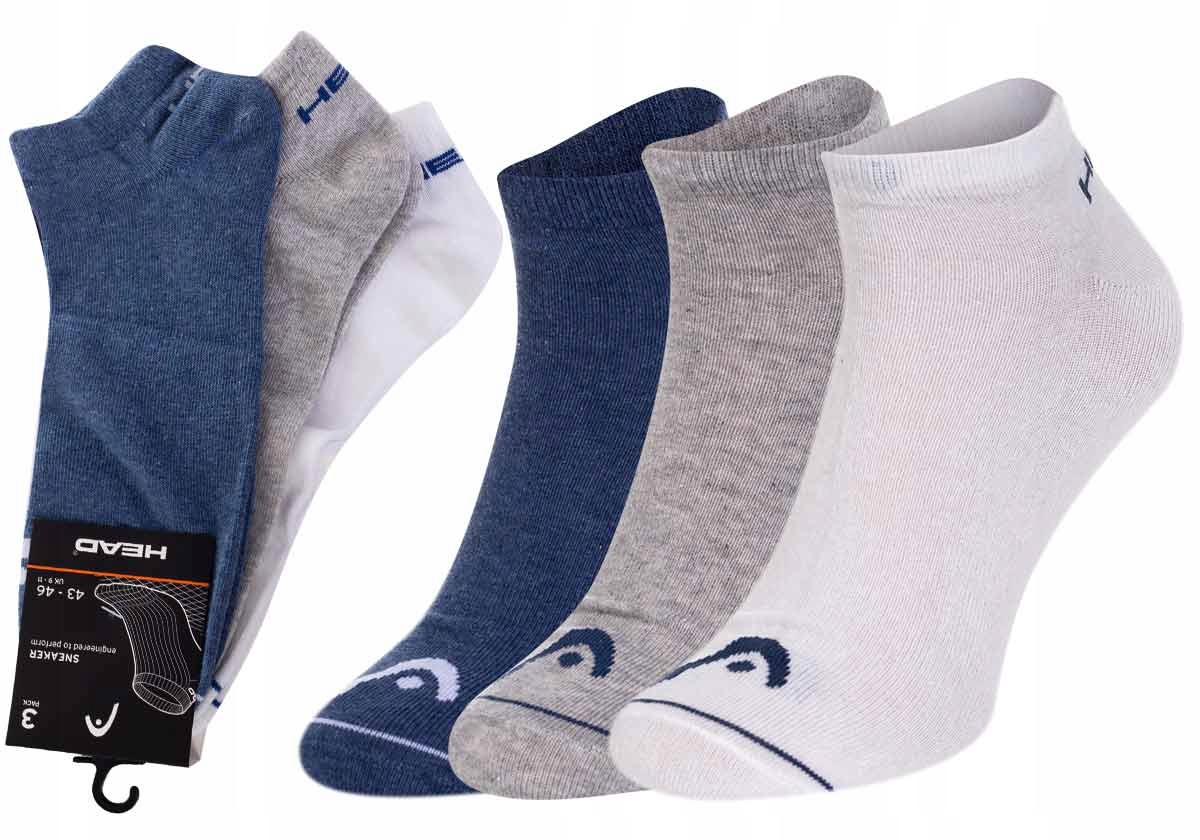 

Head Skarpetki Stopki 3P Denim/white/gray r. 39-42