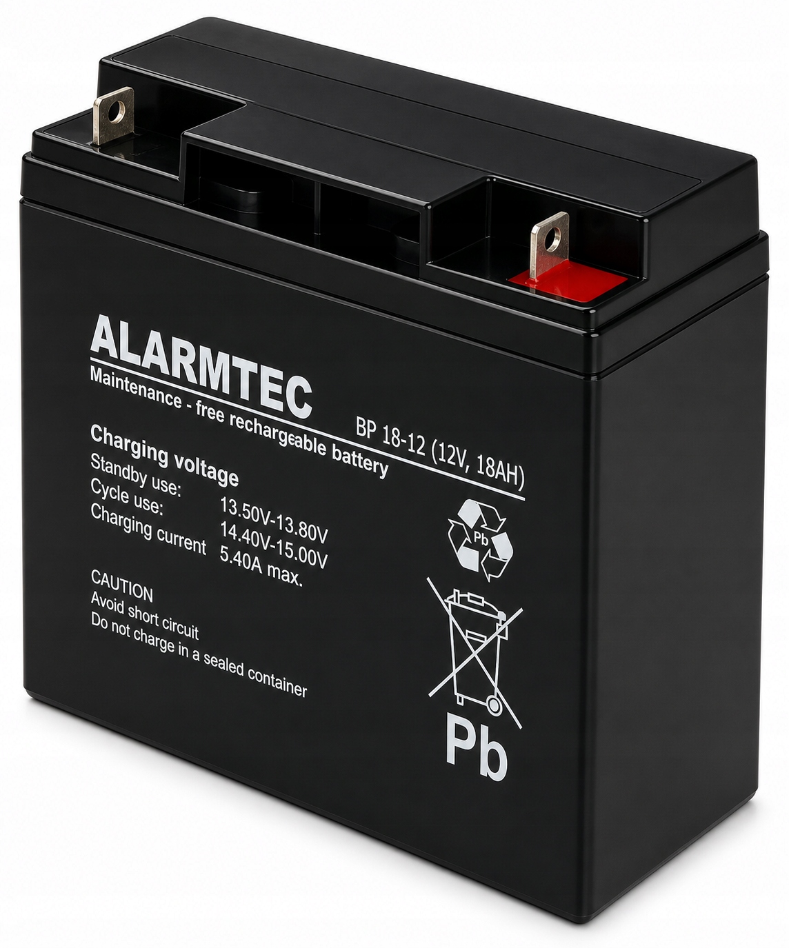 Szczelny akumulator Agm Alarmtec 12V 18Ah BP18-12 do zasilaczy buforowych