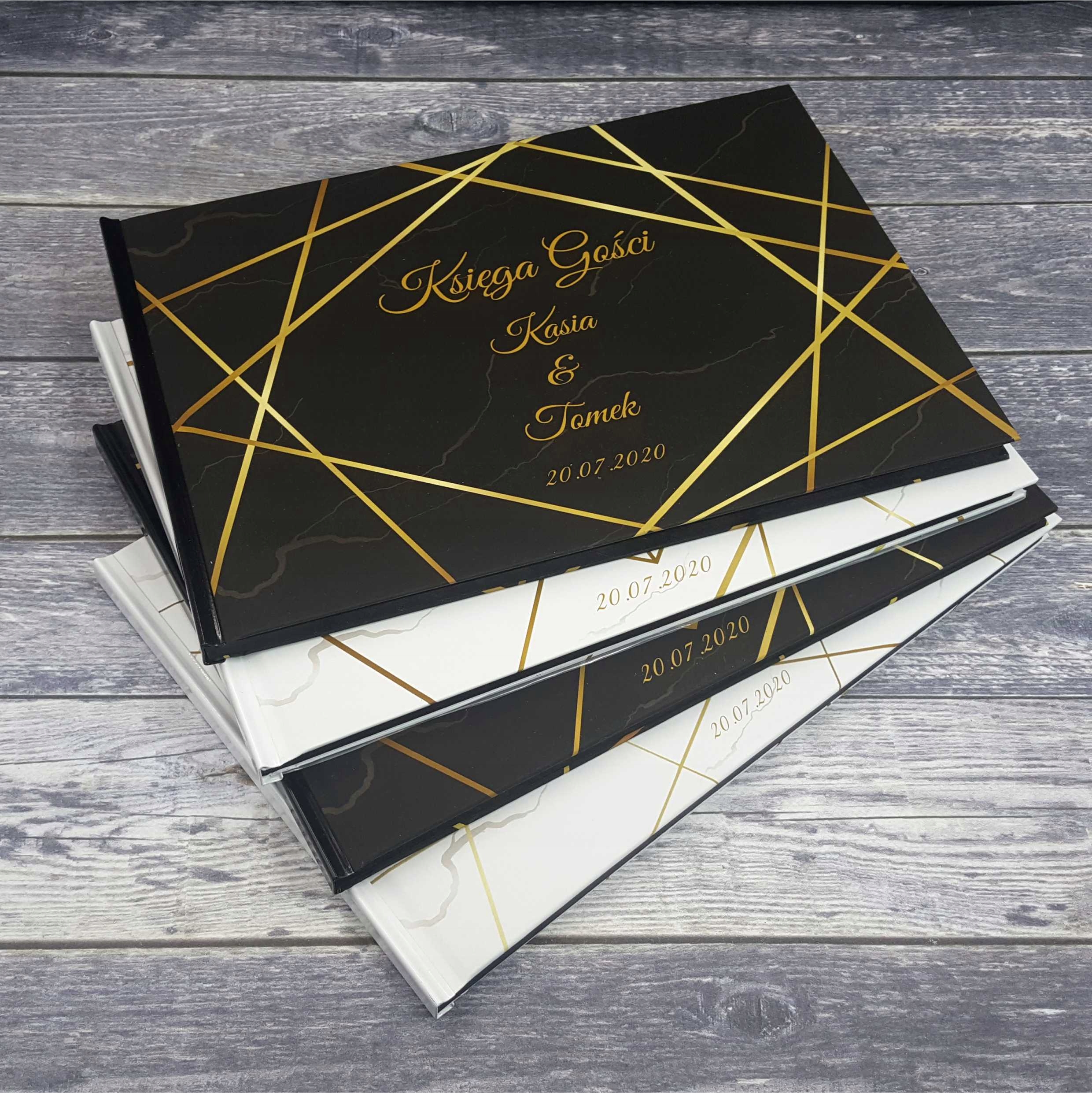 Księga Gości weselnych na wesele GEOMETRYCZNE + czarne karty Rodzaj księgi