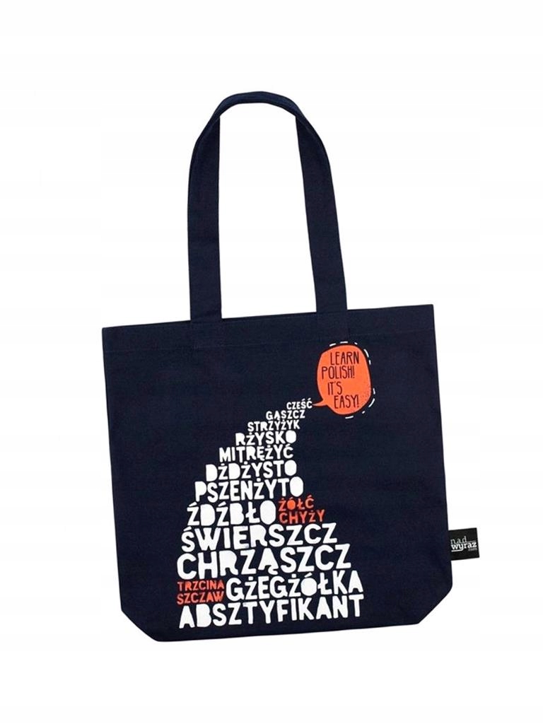 TORBA BAWEŁNIANA GRANATOWA LEARN POLISH