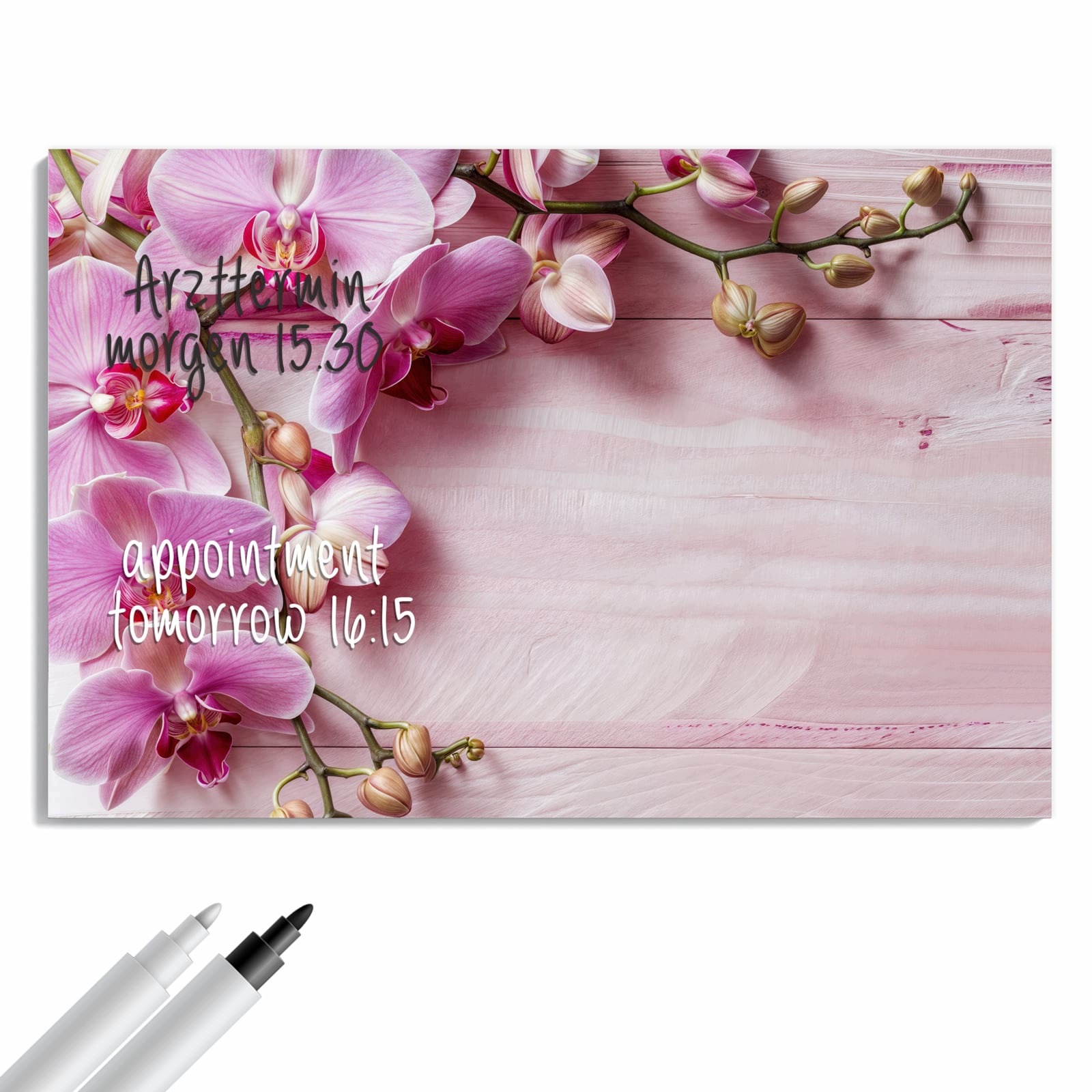 Magnetická tabule Orchideje Dřevo Pozadí 60 × 40 cm